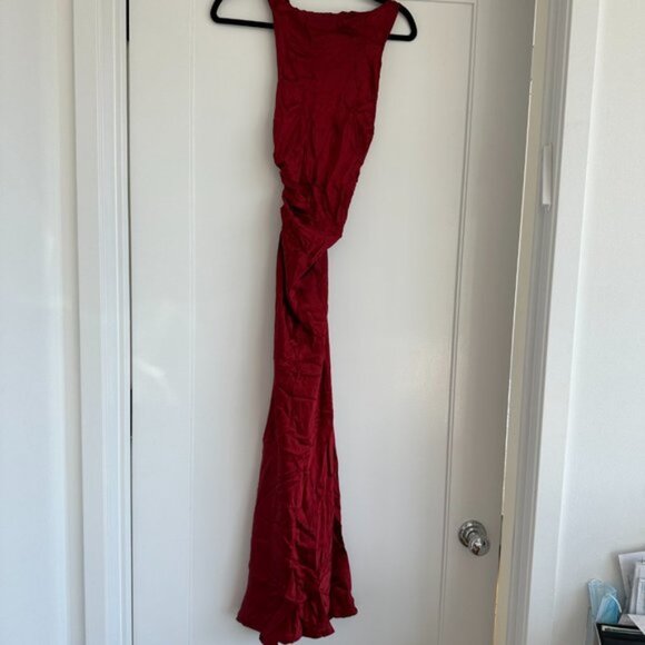 NWT Reformation Casette Midi Silk Dress Sangre Red Sz 2 Wedding Bridesmaid Gown - Picture 4 of 10